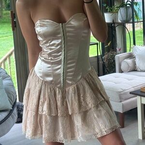 Corset vintage cream cider dress